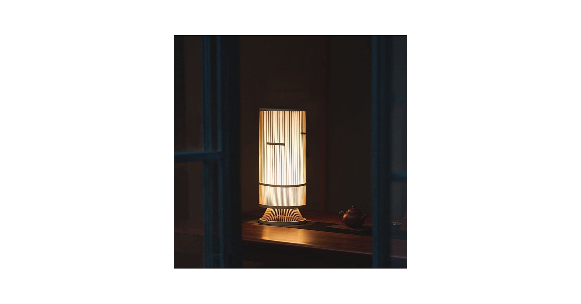 Amazon.co.jp : ナイトスタンドランプ 中華風 竹製テーブル